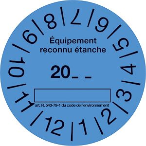 Rouleau de 100 étiquettes de contrôle étanchéité bleues