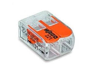 Bornes Wago à  Leviers 2 Conducteurs Souples/Rigides 0,2 à  4mm (BOITE DE 100)