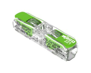 Bornes Wago Green passage 2 Conducteurs Souples/Rigides 0.2 à  4mm (BOITE DE 60)