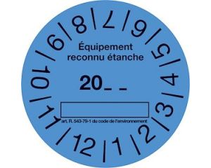 Rouleau de 100 étiquettes de contrôle étanchéité bleues