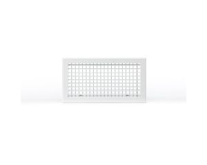 Grille soufflage double déflexion 400x200 blanc mat
