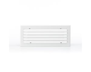 Grille soufflage lames courbes 400x150 blanc mat