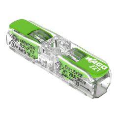 Bornes Wago Green passage 2 Conducteurs Souples/Rigides 0.2 à  4mm (BOITE DE 60)