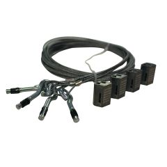 Kit cable 4x2m + 4 crochets béton S + 4 galets de fixation ZIPCLIP