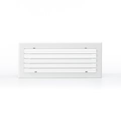 Grille soufflage lames courbes 400x150 blanc mat