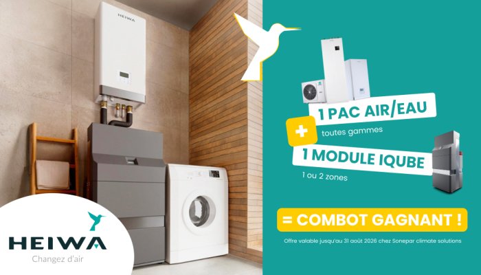 Offre Heiwa : 1 PAC Air/Eau + 1 iQube acheté = combo gagnant !