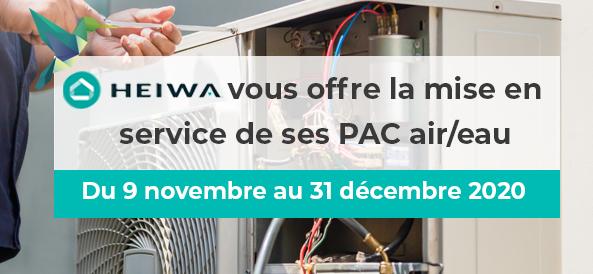 Heiwa vous offre la mise en service de ses PAC air/eau !