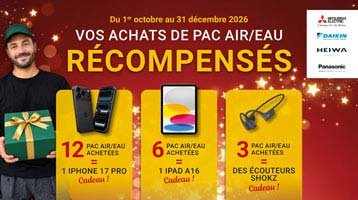 Vos achats de PAC Air/Eau récompensés : tentez de gagner un iphone 17 PRO !