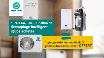 Heiwa : votre groupe extérieur multisplit 2 postes 5kW Essentiel Zen OFFERT !