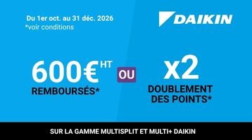 Offre Daikin : jusqu’à 600 € HT de cashback sur les gammes Altherma et Multi+